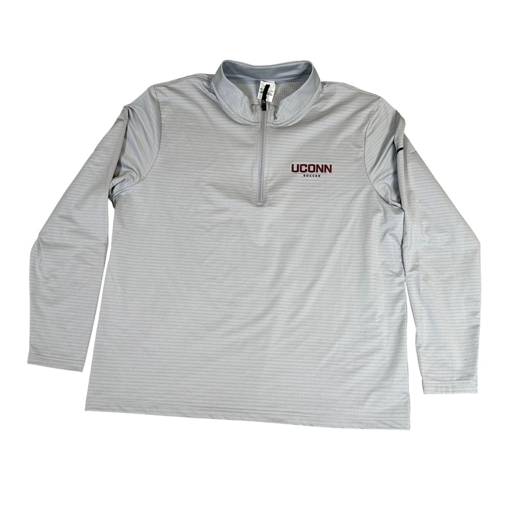 Nike UConn Soccer Dri-FIT Quarter Zip Pullover Grey Mens XXL